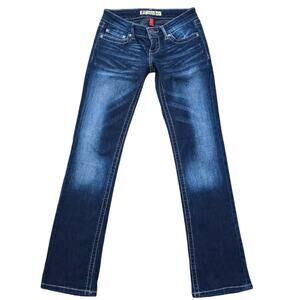 Size 24 Jeans Buckle BKE Madison Boot Cut Dark Wash Stretch Denim Low Rise